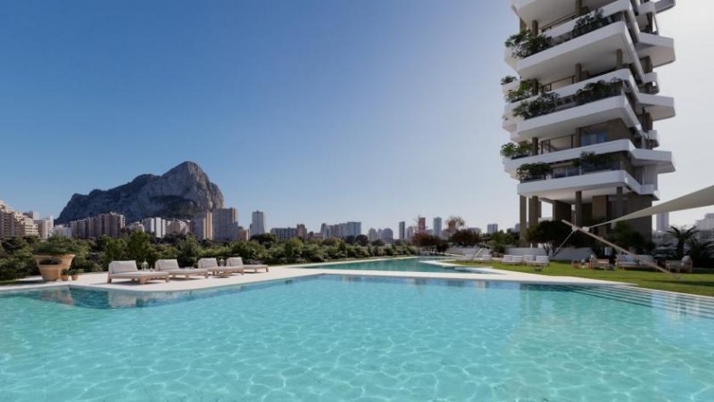 Calpe Luxus-Wohnungen mit 2 Schlafzimmern, 2 Bädern und Meerblick in exklusiver Anlage mit Außenpools und Wellness-Bereich nur 900 m