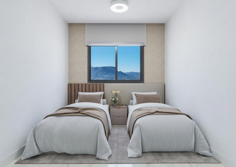 Calpe Maisonette-Wohnungen mit 3 Schlafzimmern, 3 Bädern, Klimaanlage, Fußbodenheizung in Bädern, Kfz-Stellplatz und Meerblick in