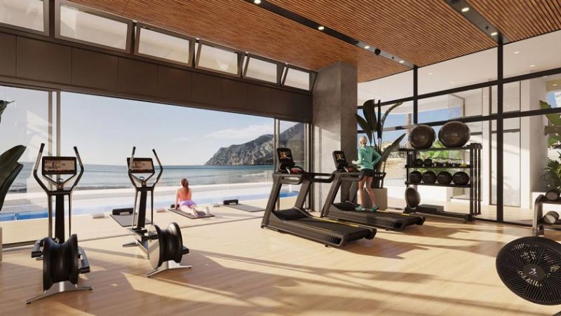 Calpe Wohnungen mit 3 Schlafzimmern, 2 Bädern, Klimaanlage, Fußbodenheizung in Bädern, Kfz-Stellplatz und Meerblick in erster Linie