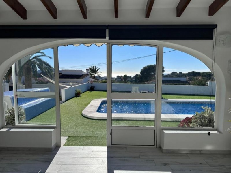 Moraira Eingeschossige Villa mit 3 Schlafzimmern, 1 Bad, 1 Gäste-WC, Meerblick und Privatpool in La Sabatera Haus kaufen