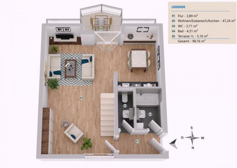 Leipzig MAISONETTE IM DACHGESCHOSS + 2,5 RAUM VERMIETET + 2 TIEFGARAGENPLÄTZE Wohnung kaufen