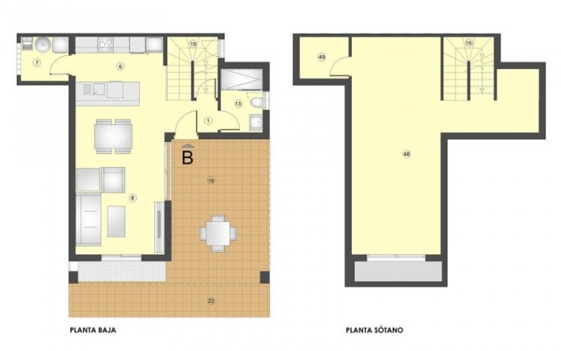 San Juan de los Terreros Doppelhaushälften mit 2 Schlafzimmern, 2 Bädern, Keller, Dachterrasse mit Meerblick und optionalem Privatpool nur 400 m vom