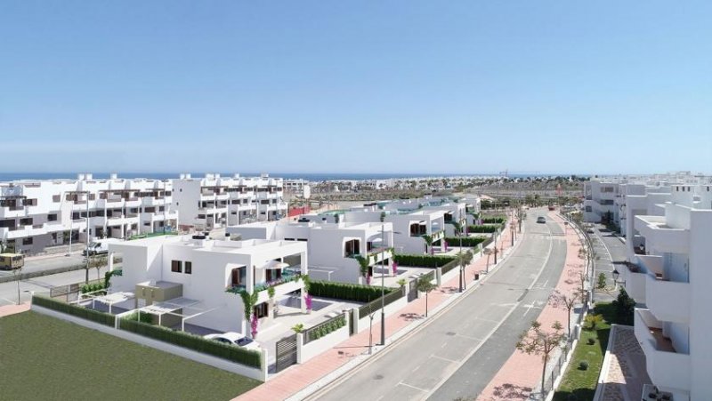 San Juan de los Terreros Doppelhaushälften mit 2 Schlafzimmern, 2 Bädern, Keller, Dachterrasse mit Meerblick und optionalem Privatpool nur 400 m vom