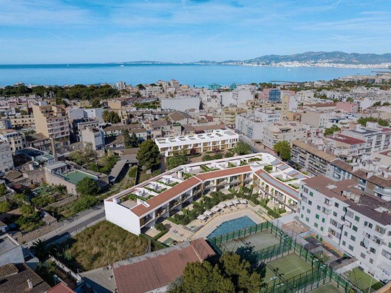 Palma de Mallorca Obergeschoss-Wohnungen mit 2 Schlafzimmern, 2 Bädern, Einbauküchen mit Elektrogeräten, Klimaanlage und Tiefgaragenstellplatz