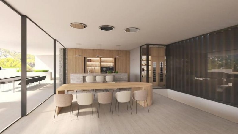 Palma De Mallorca Exklusives Baugrundstück mit genehmigtem Villenprojekt und Panoramameerblick in Son Vida Grundstück kaufen