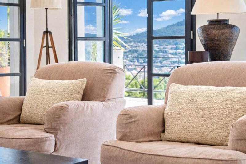 Andratx / Port d'Andratx Exklusive Rückzugs-Oase über Port d’Andratx – Villa mit Panorama auf Hafen, La Mola und offenes Meer Haus kaufen