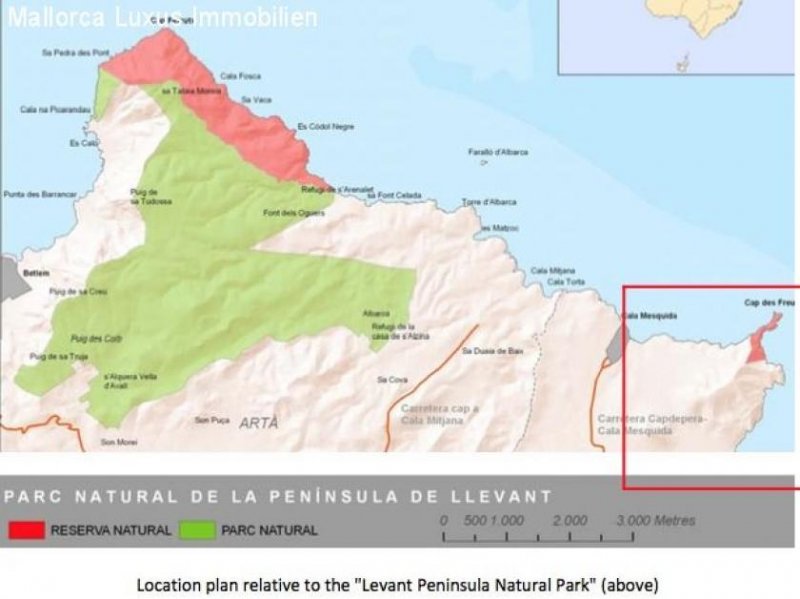 Großenstein 491 Hektar großes Anwesen am Wasser in der Gemeinde Capdepera, nördlich von Mallorca, Spanien. Gewerbe kaufen