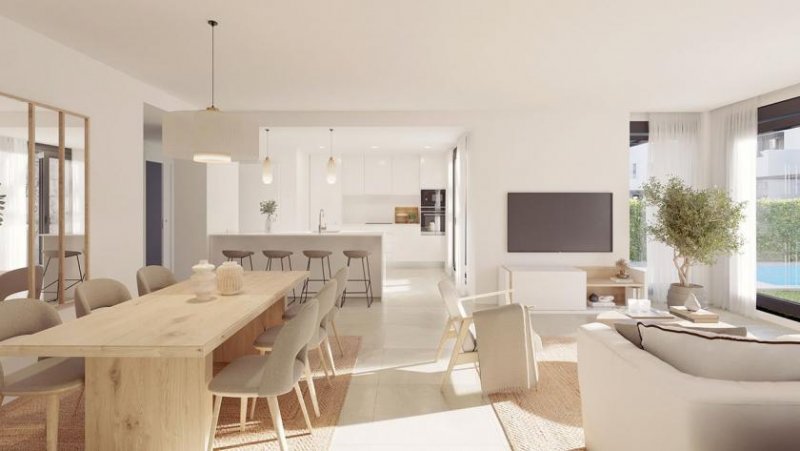Palma de Mallorca Reihenhäuser mit 3 Schlafzimmern, 2 Bädern, Gäste-WC, Klimaanlage, Fußbodenheizung, Dachterrasse und Privatpool nur 400 m