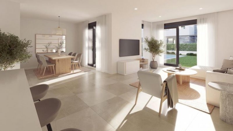 Palma de Mallorca Reihenhäuser mit 3 Schlafzimmern, 2 Bädern, Gäste-WC, Klimaanlage, Fußbodenheizung, Dachterrasse und Privatpool nur 400 m