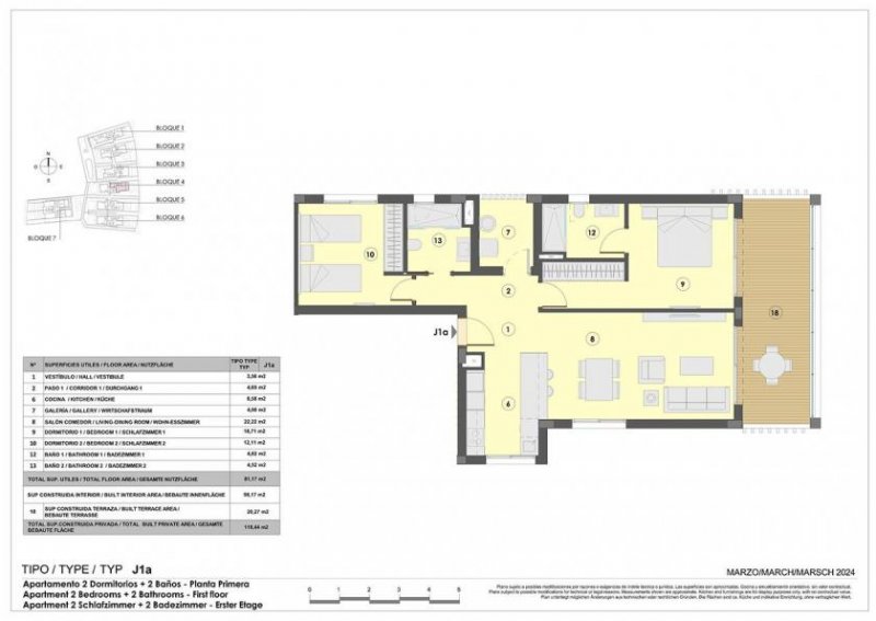 Colònia de Sant Jordi Appartements mit 2 Schlafzimmern, 2 Bädern, Fußbodenheizung in Bädern, Klimaanlage und Gemeinschaftspool nur 300 m vom Strand