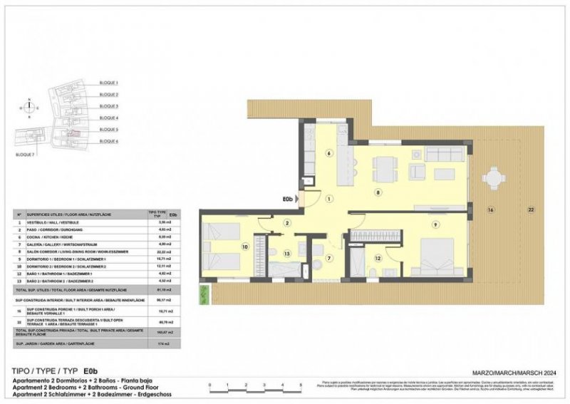 Colònia de Sant Jordi Appartements mit 2 Schlafzimmern, 2 Bädern, Fußbodenheizung in Bädern, Klimaanlage und Gemeinschaftspool nur 300 m vom Strand