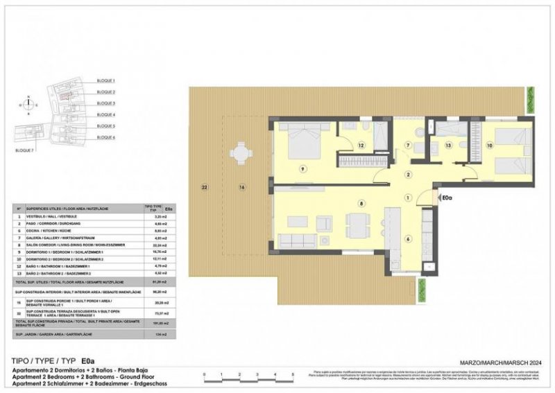Colònia de Sant Jordi Appartements mit 2 Schlafzimmern, 2 Bädern, Fußbodenheizung in Bädern, Klimaanlage und Gemeinschaftspool nur 300 m vom Strand