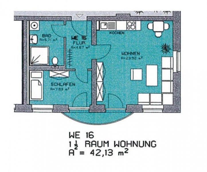 Zwickau Seniorengerechte 1,5-RW, BJ. 1994, Nähe Schwanenteich+Zentrum, Balkon, Lift, Stellplatz, vermietet Wohnung kaufen