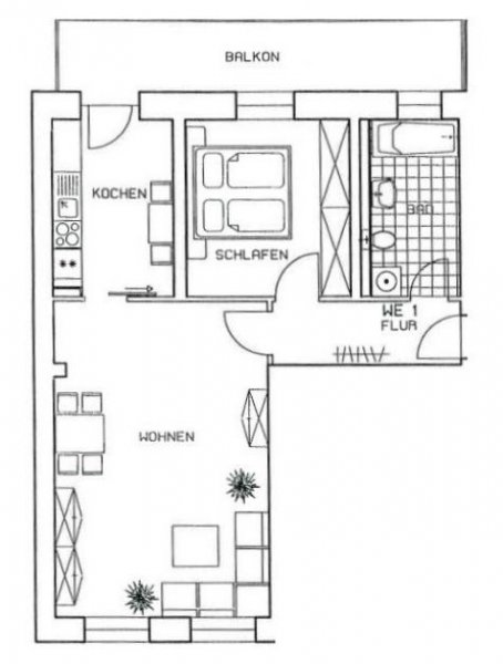 Zwickau Vermietete 2-Raumwhg. in zentrumsnaher Lage! Großer Südbalkon, EBK, Tageslichtbad u. Stpl.! Wohnung kaufen
