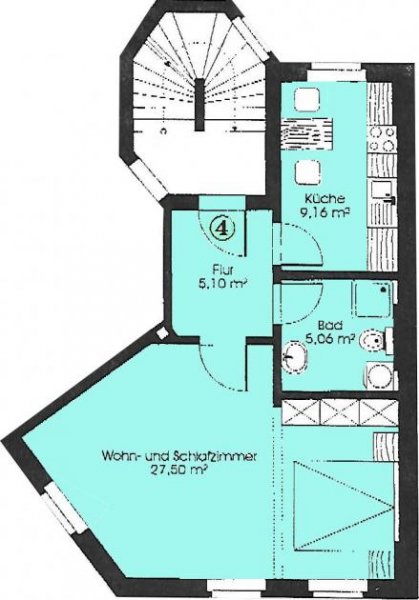 Zwickau Zentrumsnahe 1-Raumwohnung mit Einbauküche! Vermietet! Wohnung kaufen