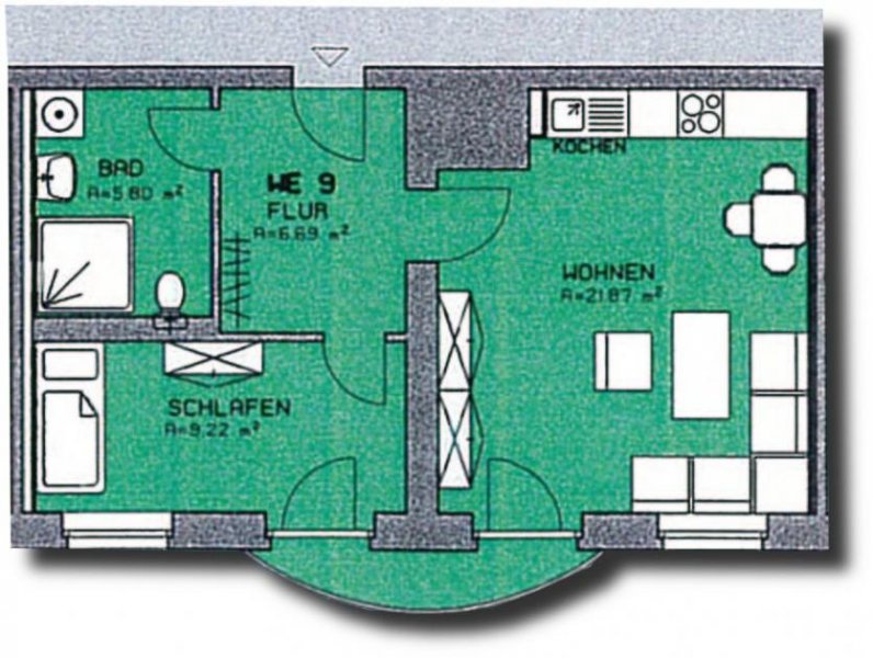 Zwickau Zentrumsnahe 1,5-Raum-Whg. mit neuwertiger EBK; Fahrstuhl / rollstuhlgerecht; Vermietet! Wohnung kaufen