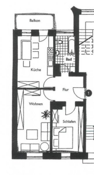 Zwickau Vermietete 2-Raumwohnung mit Balkon u. Tageslichtbad in Zwickau! Wohnung kaufen