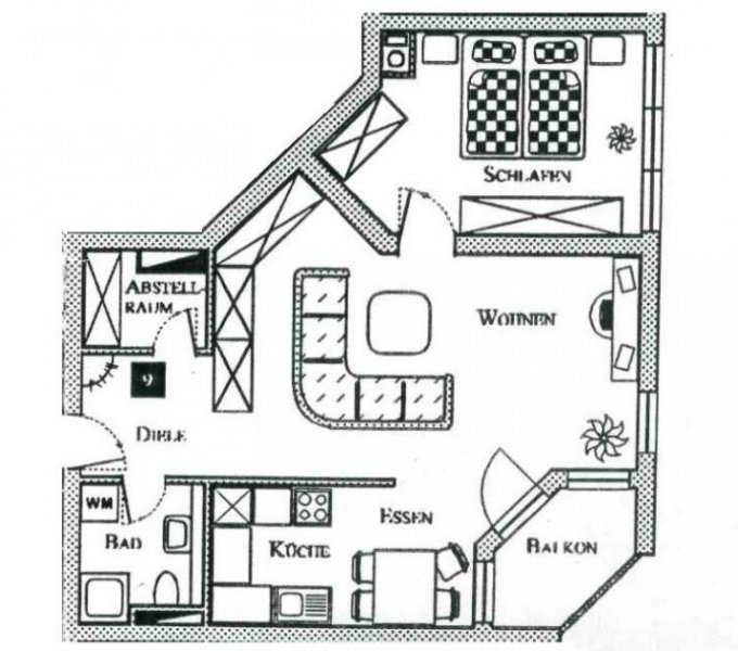 Zwickau Vermietete 2-Raumwohnung mit Balkon, Fahrstuhl und TG-Stellplatz! Marienthal - Nähe HBK! Wohnung kaufen