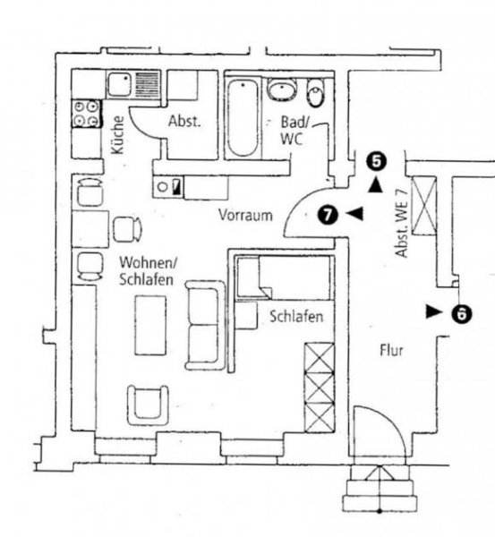 Glauchau 1,5-Raumwhg. mit EBK und Stpl. in historischem Villenviertel, Leerstehend. Wohnung kaufen