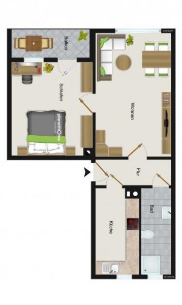 Werdau Vermietete 2-RWE im 2. OG mit Balkon, Stpl. und Tageslicht-Bad! Unmittelbare Nähe zur Talsperre! Wohnung kaufen