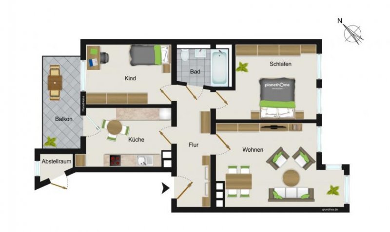 Plauen Schöne helle 3-Raum-Whg. im 1. OG mit Balkon, Laminat bzw. Fliesen, vermietet! Wohnung kaufen