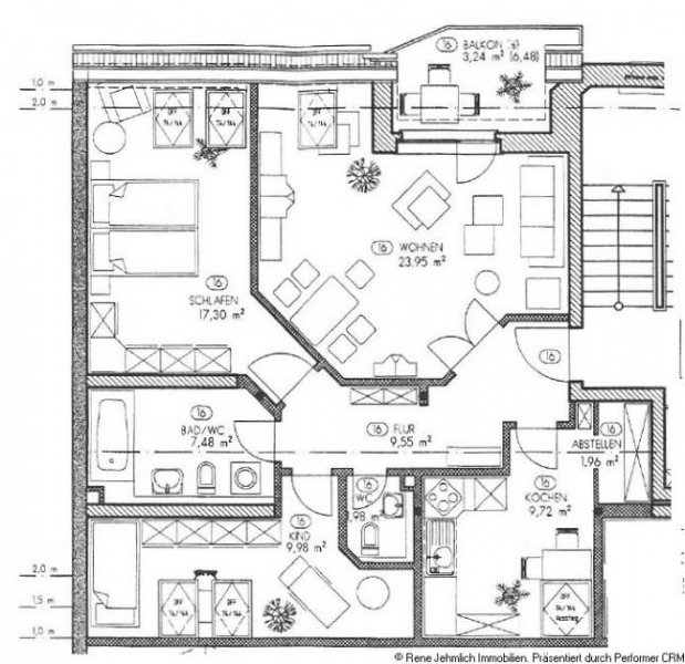 Chemnitz Lichtdurchflutete Wohnung im Dachgeschoss mit hohen Decken, Lift, großer Terrasse und TG Wohnung kaufen