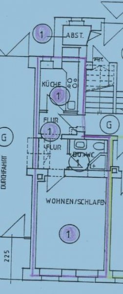 Chemnitz Gemütliche und vermietete 1-Zi. mit Laminat und Dusche in sehr guter Lage! Wohnung kaufen