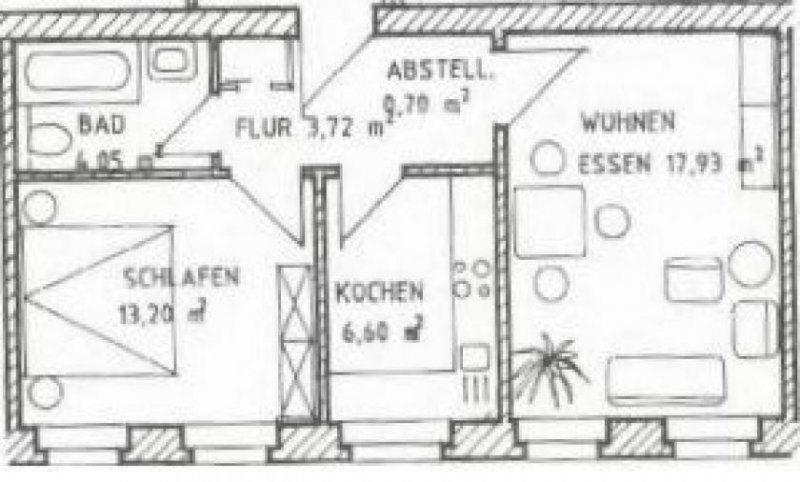 Chemnitz Günstige und vermietete 2-Zimmer mit Laminat und Wannenbad in ruhiger Lage! Wohnung kaufen