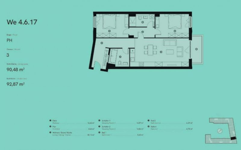 Berlin Prov.-frei: 3-Zimmer-Penthouse mit Balkon Wohnung kaufen