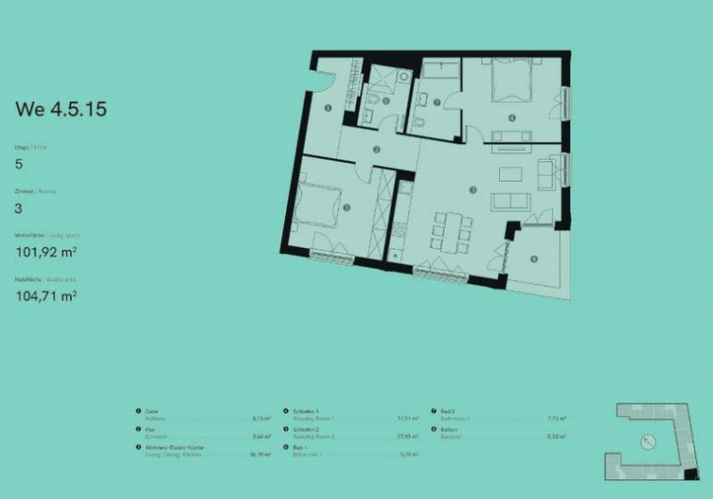 Berlin Prov.-frei: 3-Zimmer-Wohnung mit 2-Balkone Wohnung kaufen