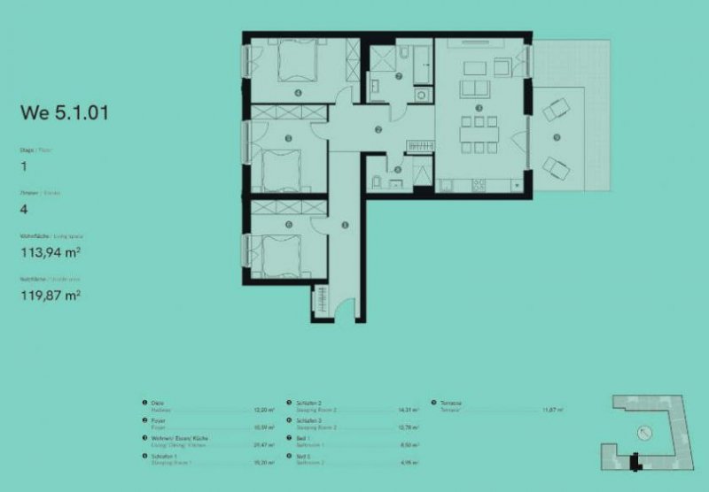 Berlin Prov.-frei: 4-Zimmer-Wohnung mit Sonnenterrasse Wohnung kaufen