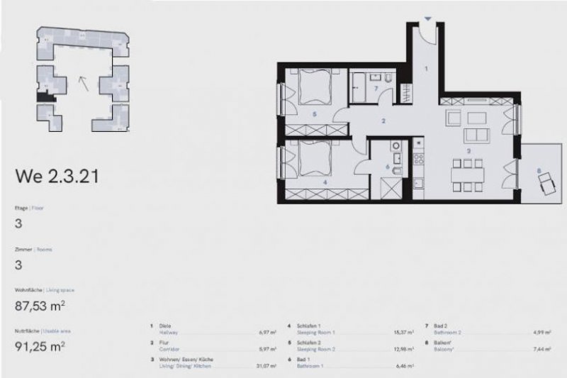 Berlin Prov.-frei: Neubau 3-Zimmer-Wohnung mit Balkon Wohnung kaufen