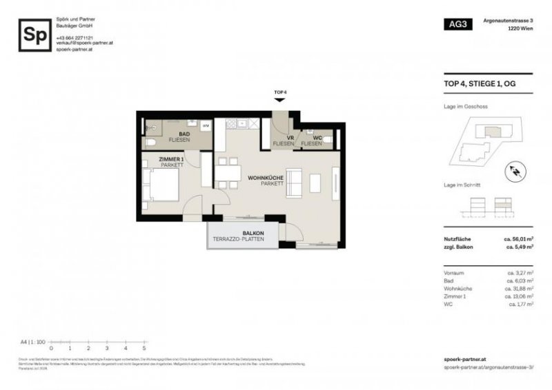 Wien, Donaustadt BESTLAGE ALTE DONAU – 
2-Zimmer mit Balkon –
1 Minute zur Alten Donau Wohnung kaufen