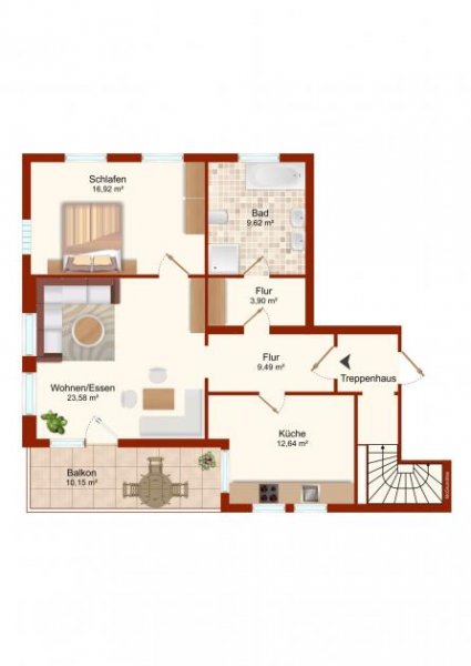 Berlin Frisch renoviert 2-Zimmer-Wohnung mit Balkon und Gartenblick in Berlin Wohnung kaufen