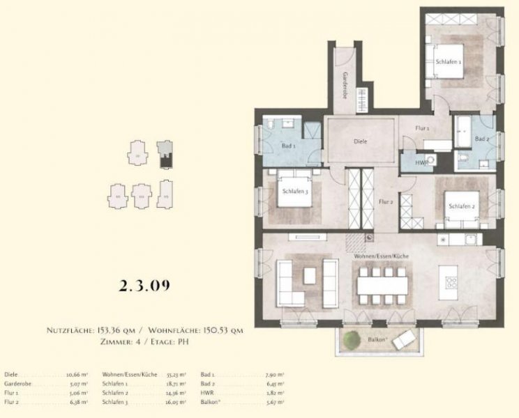 Potsdam Prov.-frei: Neubau Familienwohnung Wohnung kaufen