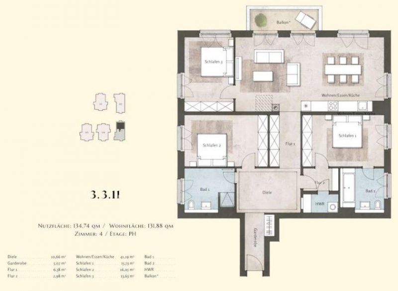 Potsdam Prov.-frei: Neubau Penthouse Wohnung kaufen