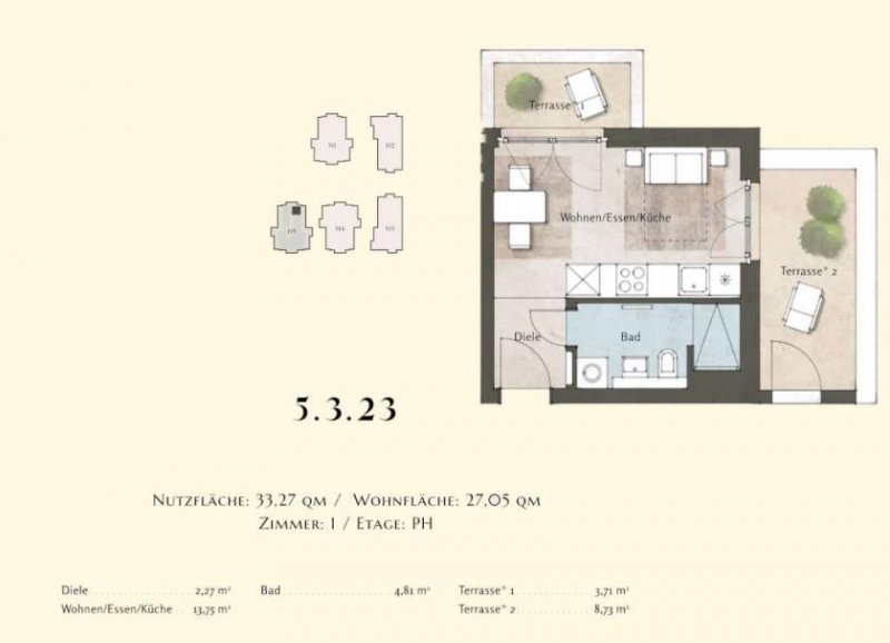 Potsdam Single-Wohnung mit Terrasse Wohnung kaufen