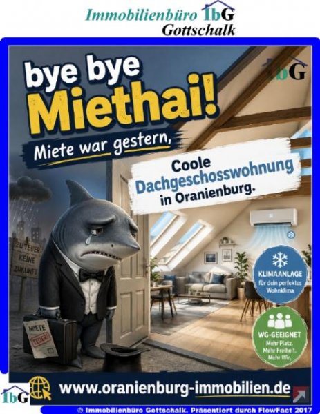 Oranienburg # Dachgeschoßwohnung in Oranienburg zur Eigennutzung oder Neuvermietung 3 Zimmer # Wohnung kaufen