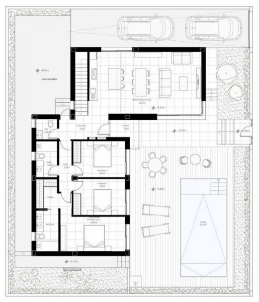 Los Alcázares Villen mit 3 Schlafzimmern, 2 Bädern, Gäste-WC, Keller, Klimaanlage, Kfz-Stellplatz und Privatpool im wunderschönen Santa