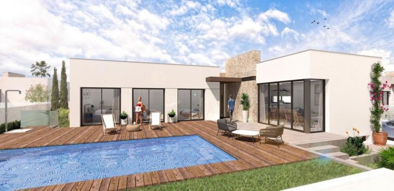Los Alcázares Villen mit 3 Schlafzimmern, 2 Bädern, Gäste-WC, Keller, Klimaanlage, Kfz-Stellplatz und Privatpool im wunderschönen Santa