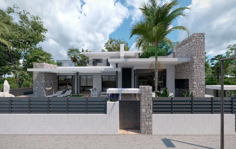 Los Alcázares Villen mit 3 Schlafzimmern, 2 Bädern, 2 Gäste-WCs, Keller, Dachterrasse, Klimaanlage und Privatpool im wunderschönen Santa