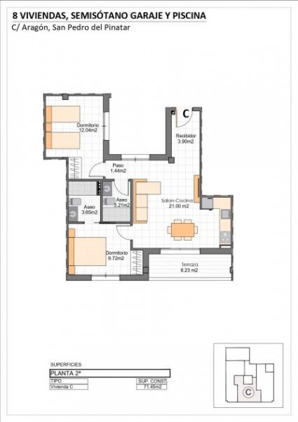 San Pedro del Pinatar Wohnung 100m bis zum Meer mit Rooftop Pool Wohnung kaufen