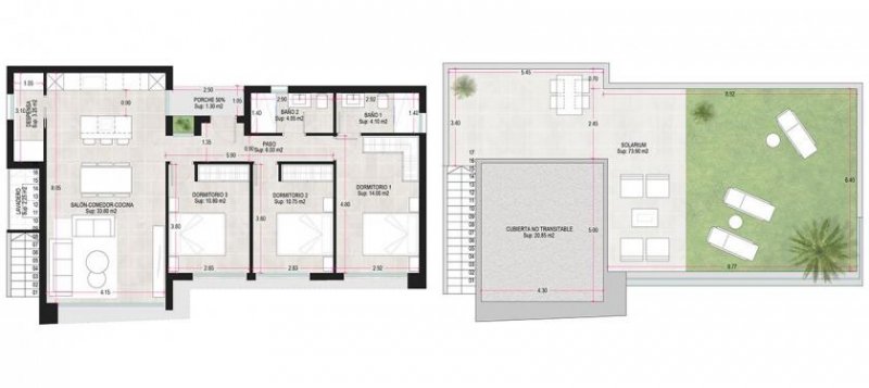 Alhama de Murcia Villen mit 3 Schlafzimmern, 2 Bädern, Dachterrasse, Vorinstallation Klimaanlage und Privatpool im Condado de Alhama Golf Resort