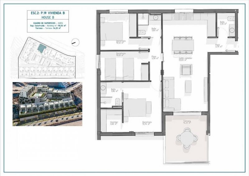 Laatzen Appartements mit 3 Schlafzimmern, 2 Bädern, Tiefgaragenstellplatz und Gemeinschaftspool nur ca. 700 m vom Strand Wohnung kaufen