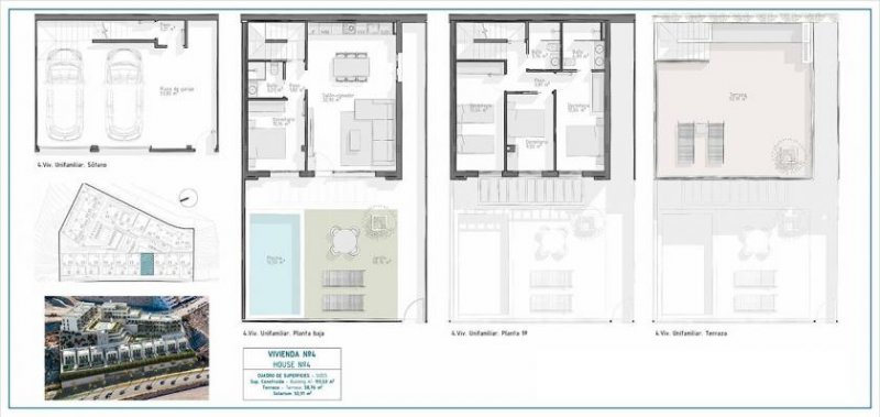 Laatzen Villen mit 4 Schlafzimmern, 3 Bädern, Dachterrasse mit Meerblick, Tiefgaragenstellplatz und Gemeinschaftspool nur ca. 700 m vom