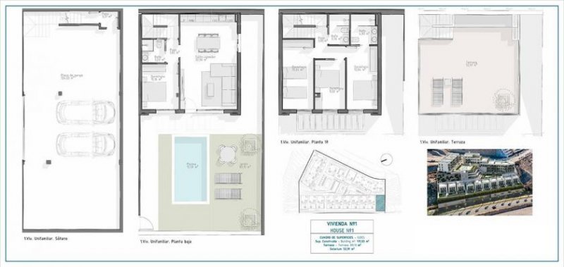 Laatzen Villen mit 4 Schlafzimmern, 3 Bädern, Dachterrasse mit Meerblick, Tiefgaragenstellplatz und Gemeinschaftspool nur ca. 700 m vom