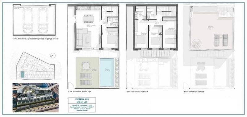 Laatzen Villen mit 4 Schlafzimmern, 3 Bädern, Dachterrasse mit Meerblick, Tiefgaragenstellplatz und Gemeinschaftspool nur ca. 700 m vom