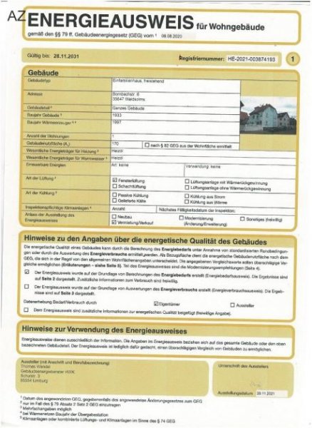 Waldsolms 1-2 Familienhaus. Haus kaufen