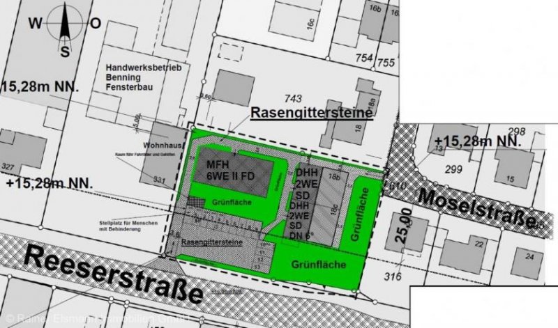 Emmerich am Rhein Emmerich: Baugrundstück für 10 Wohneinheiten inkl. Einfamilienhaus mit Einliegerwohnung Grundstück kaufen