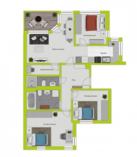 Köln 4-Zimmer Wohnung mit Loggia in Köln-Nippes zu kaufen. Mit Einbauküche und Gartennutzung Wohnung kaufen